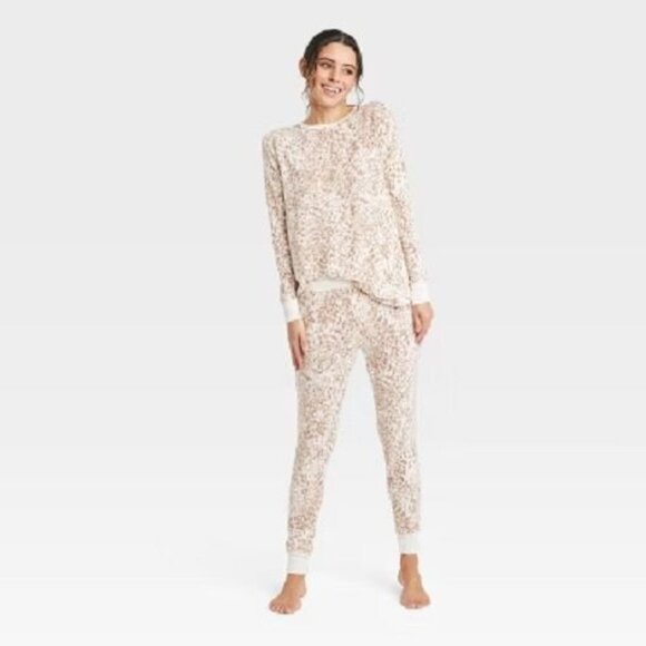 Stars Above Other - Stars Above Women's Leopard Print Cozy Long Sleeve Top and Leggings Pajama Set
